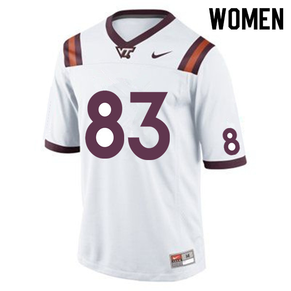 Women #83 Tayvion Robinson Virginia Tech Hokies College Football Jerseys Sale-White